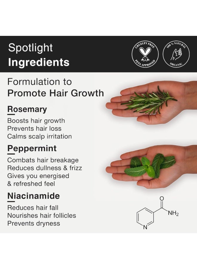 Soulflower Rosemary Water Spray Duo Pack| Niacinamide & Mint |Hair Spray for Regrowth | Anti-Hair Fall | Rosemary Hair Mist | Cooling & Relaxing | Strengthens Hair | All Hair Types 100ml Pack of 2 - Image 4